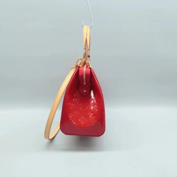 100% Authentic Louis Vuitton Brea Red Monogram Patent Leather Satchel - Picture 3 of 12